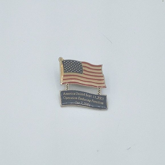 Operation Enduring Freedom American Flag Lapel Pin - Picture 2 of 4